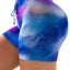 Sky Blue High Waist Tie-dye Print Sports Shorts