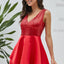 Heart Broken Red Gold Sequin Multi Layer Skater Dress - EBEPEX