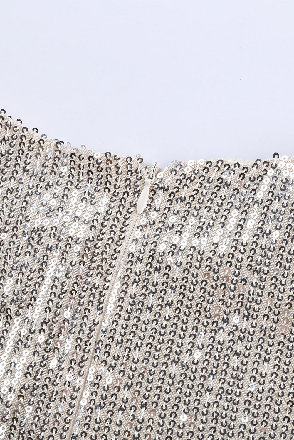Silvery Sequin Shift Mini Dress - EBEPEX