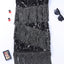 Black Strapless Fringe Skinny Sequin Dress - EBEPEX