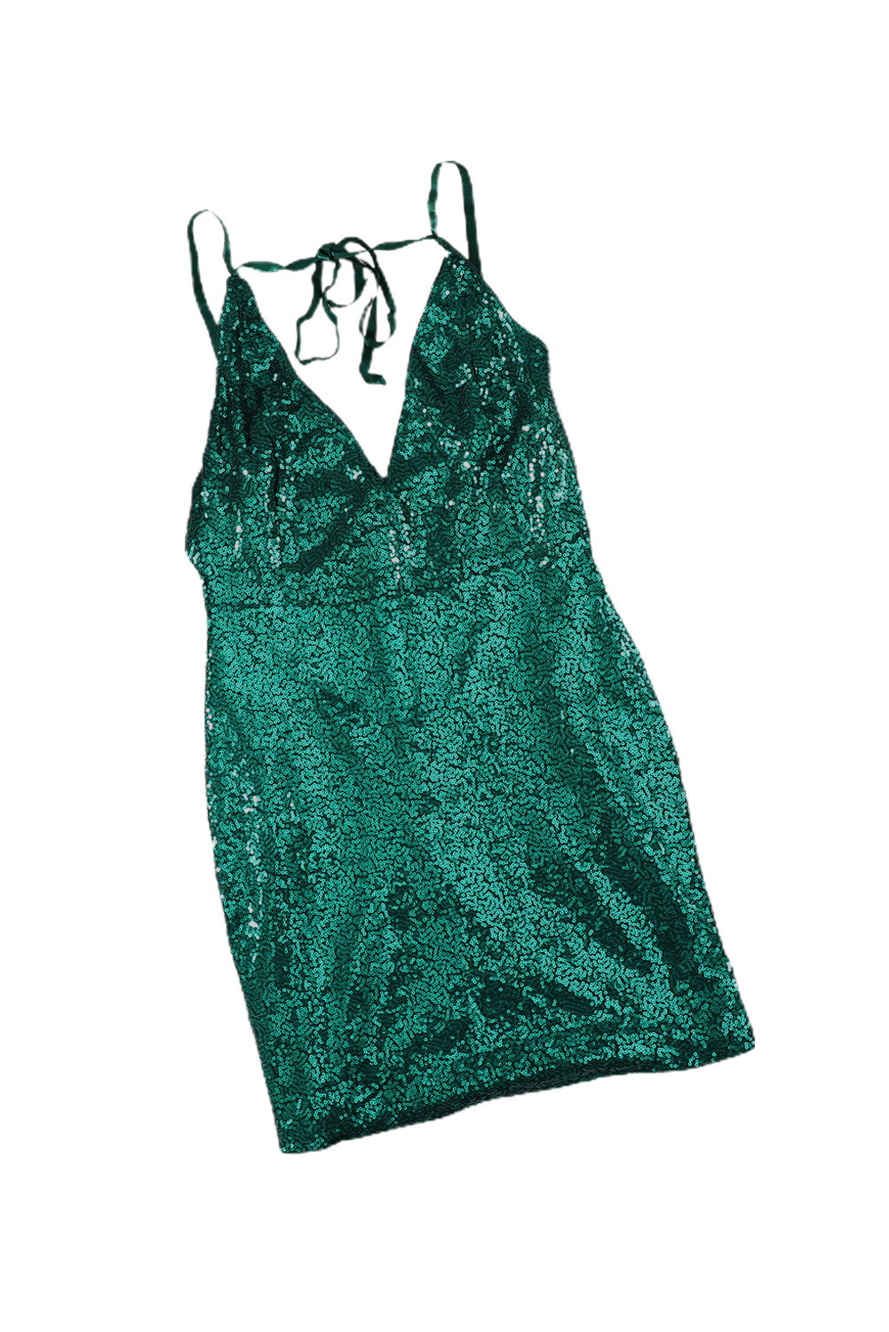 Green Glitter Sequin Mini Dress - EBEPEX